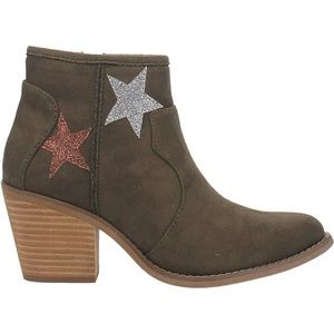 Code West Women's Olive Green Western Star Cowboy Booties Size 8.5